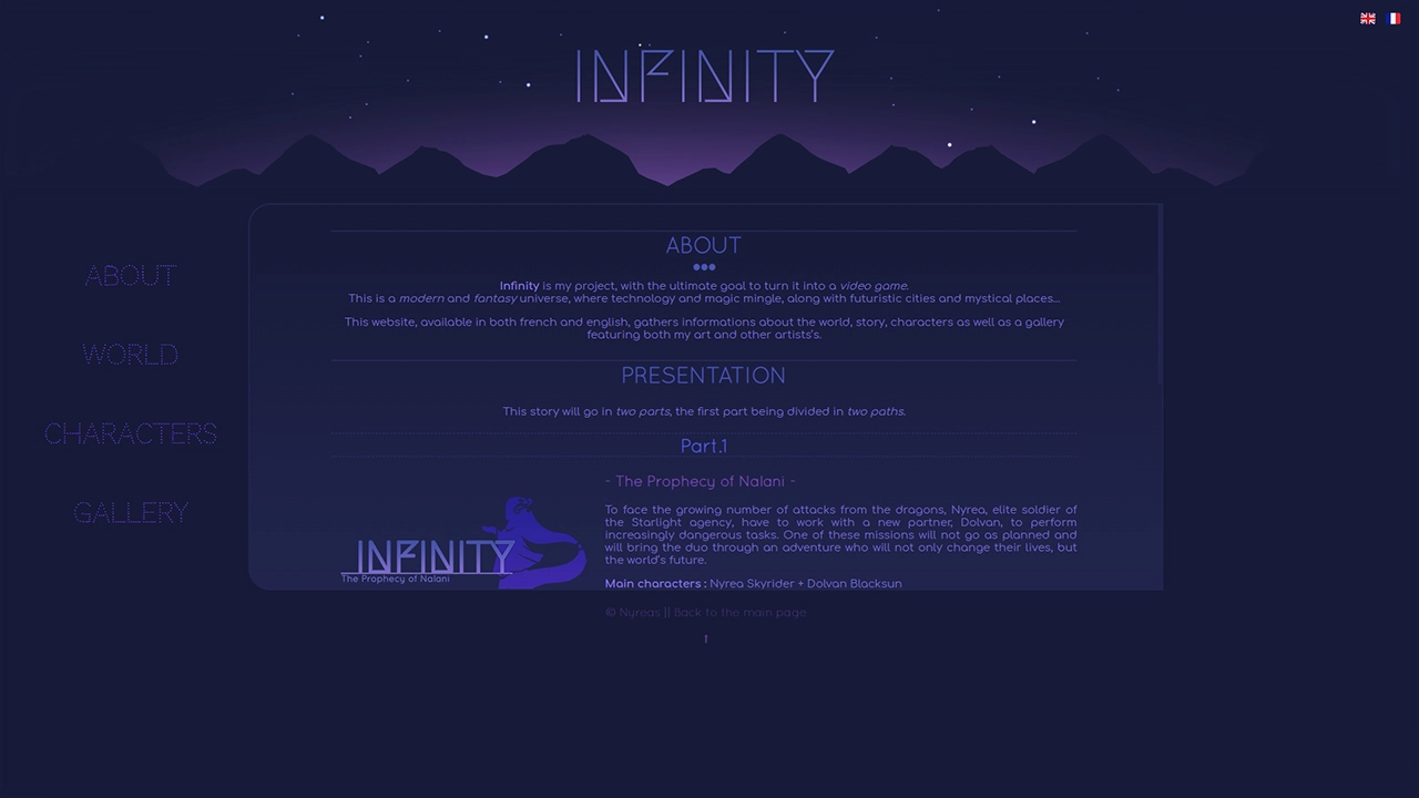 Infinity website